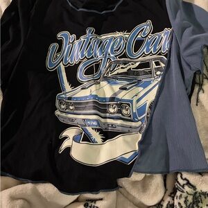 Vintage Car Graphic Long Sleeve Tee